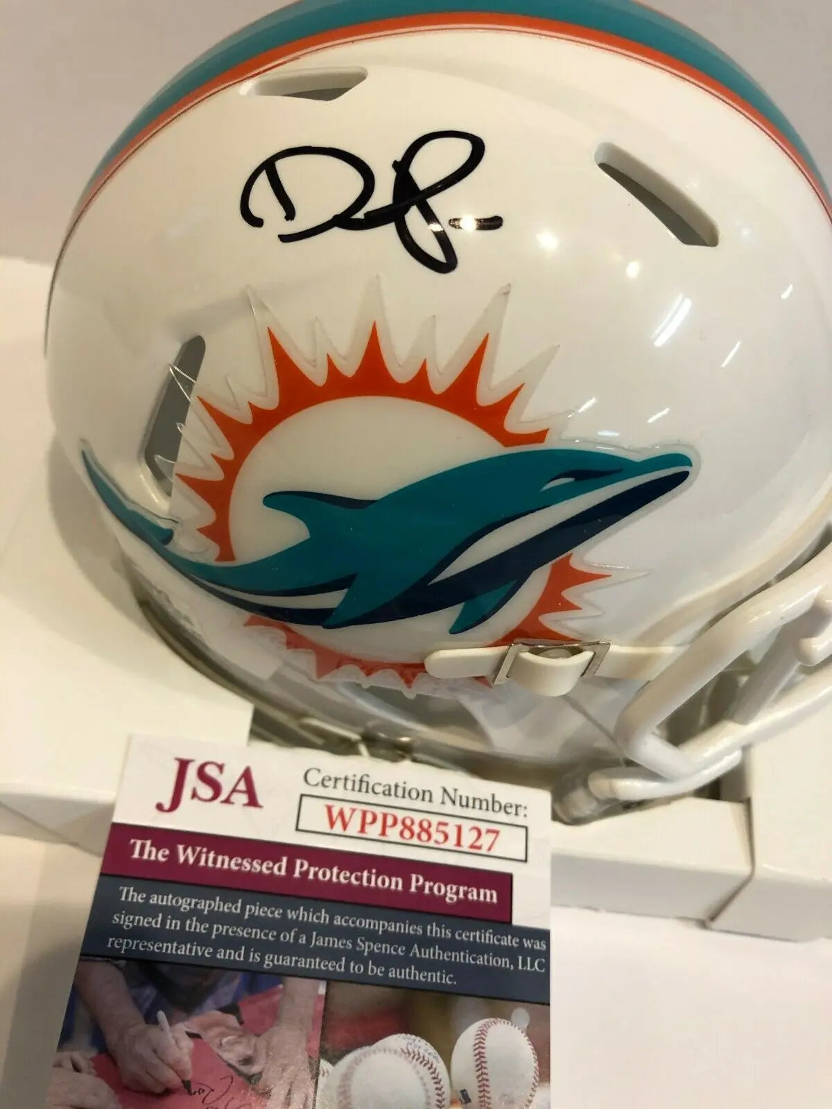MVP Authentics Devante Parker Autographed Signed Miami Dolphins Speed Mini Helmet Jsa Coa 107.10 sports jersey framing , jersey framing