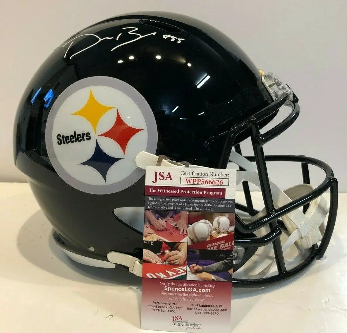 MVP Authentics Devin Bush Signed Pittsburgh Steelers Full Size Speed Replica Helmet Jsa Coa 270 sports jersey framing , jersey framing