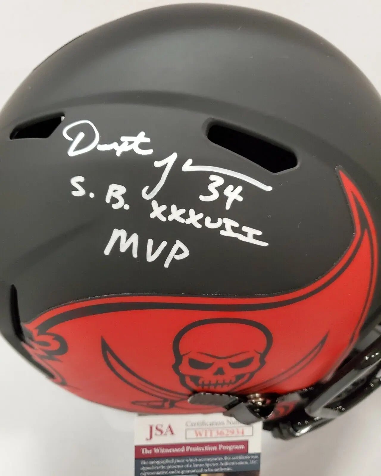 MVP Authentics Dexter Jackson Signed Tampa Bay Buccaneers Full Size Eclipse Helmet Jsa Coa 314.10 sports jersey framing , jersey framing
