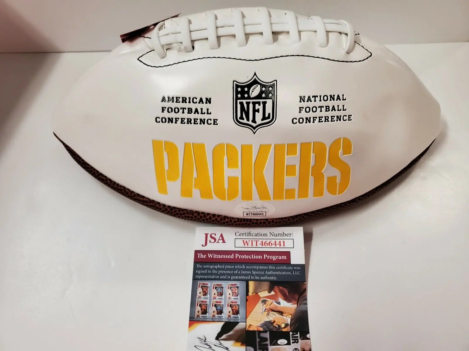 MVP Authentics Don Majkowski Autographed Signed Inscribed Logo Football Jsa Coa 116.10 sports jersey framing , jersey framing