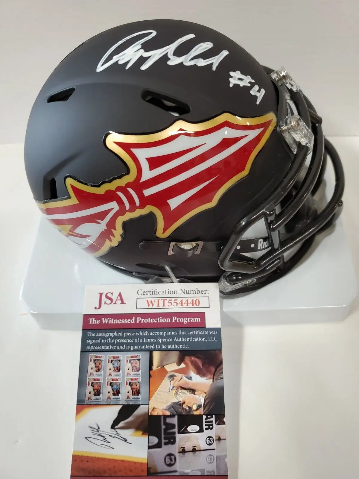 MVP Authentics Florida State Seminoles Anquan Boldin Autographed Amp Alt Mini Helmet Jsa Coa 125.10 sports jersey framing , jersey framing