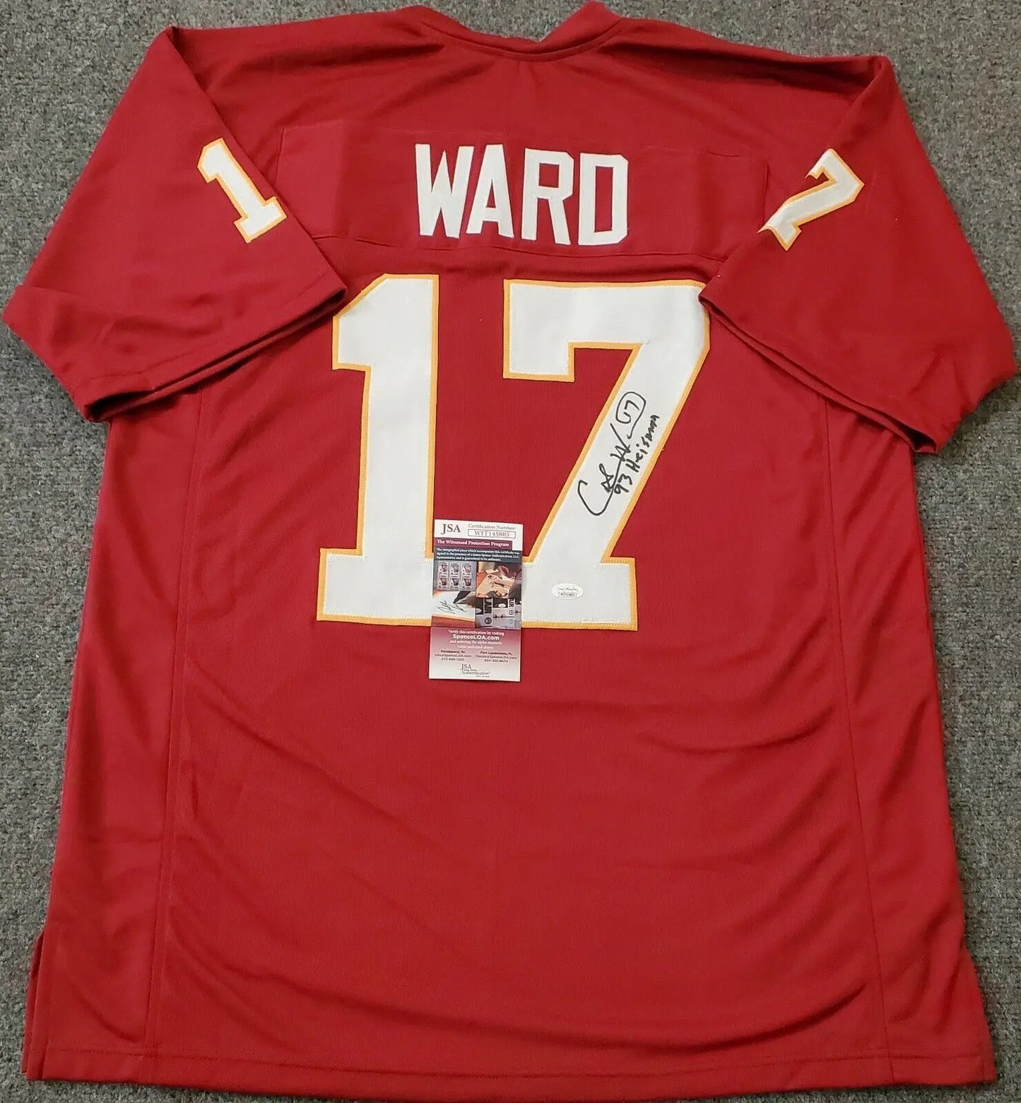 MVP Authentics Florida State Seminoles Charlie Ward Autographed Signed Inscribed Jersey Bas Coa 116.10 sports jersey framing , jersey framing