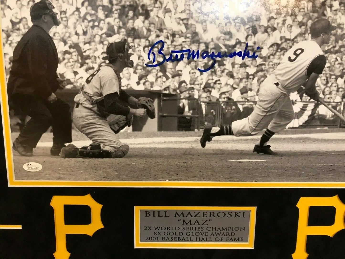 MVP Authentics Framed Bill Mazeroski Autographed Signed Pittsburgh Pirates 16X20 Photo Jsa Coa 179.10 sports jersey framing , jersey framing