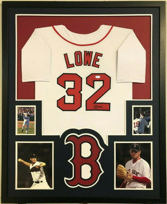 MVP Authentics Framed Boston Red Sox Derek Lowe Autographed Signed Jersey Beckett Coa 540 sports jersey framing , jersey framing