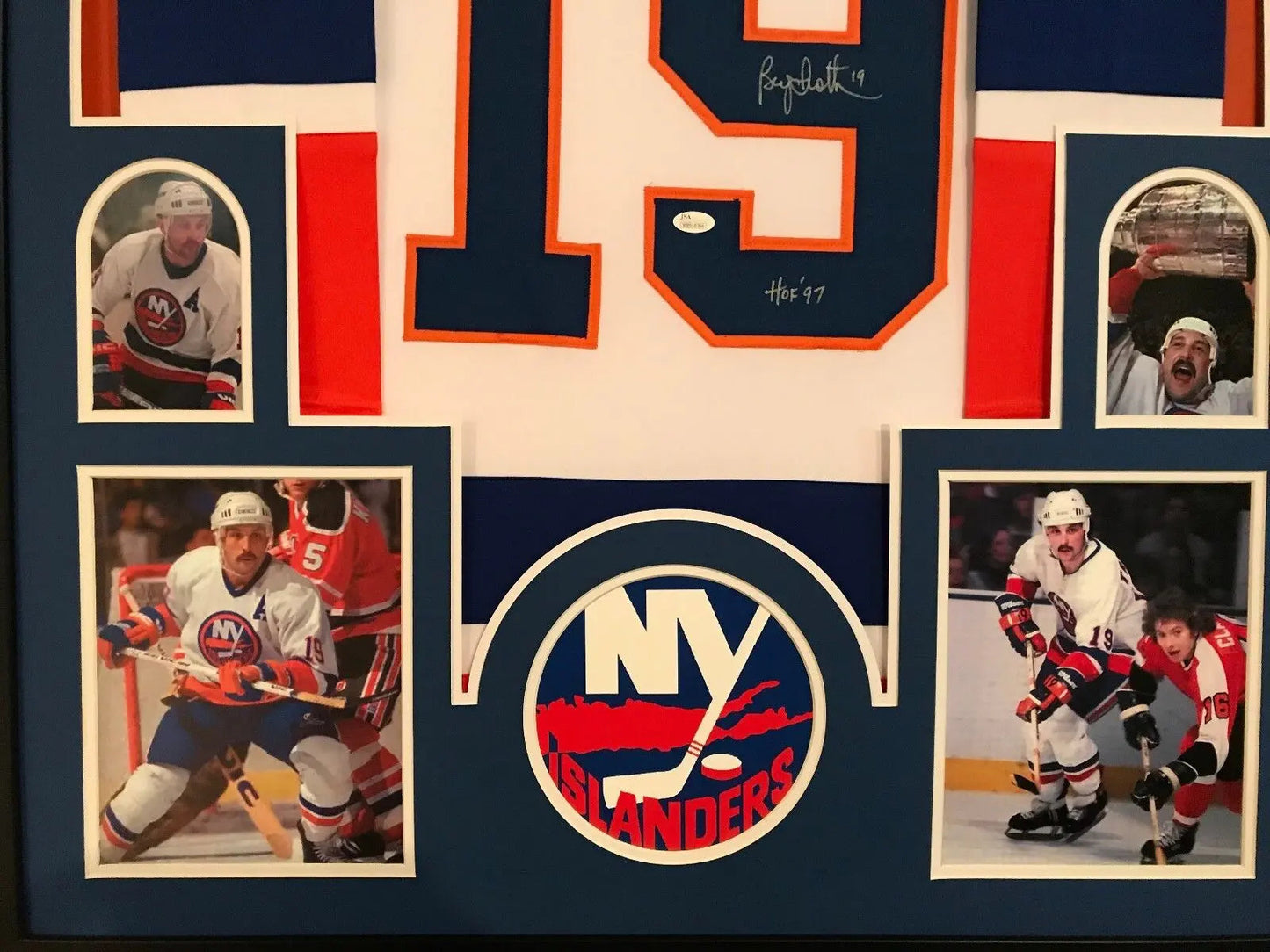 MVP Authentics Framed Bryan Trottier Autographed Signed Inscribed N.Y. Islanders Jersey Jsa Coa 445.50 sports jersey framing , jersey framing