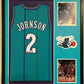 MVP Authentics Framed Charlotte Hornets Larry Johnson Signed Jersey Psa Coa 360 sports jersey framing , jersey framing