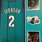 MVP Authentics Framed Charlotte Hornets Larry Johnson Signed Jersey Psa Coa 360 sports jersey framing , jersey framing