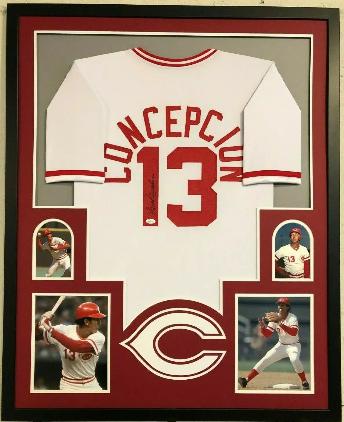 MVP Authentics Framed Cincinnati Reds Dave Concepcion Autographed Signed Jersey Jsa Coa 539.10 sports jersey framing , jersey framing