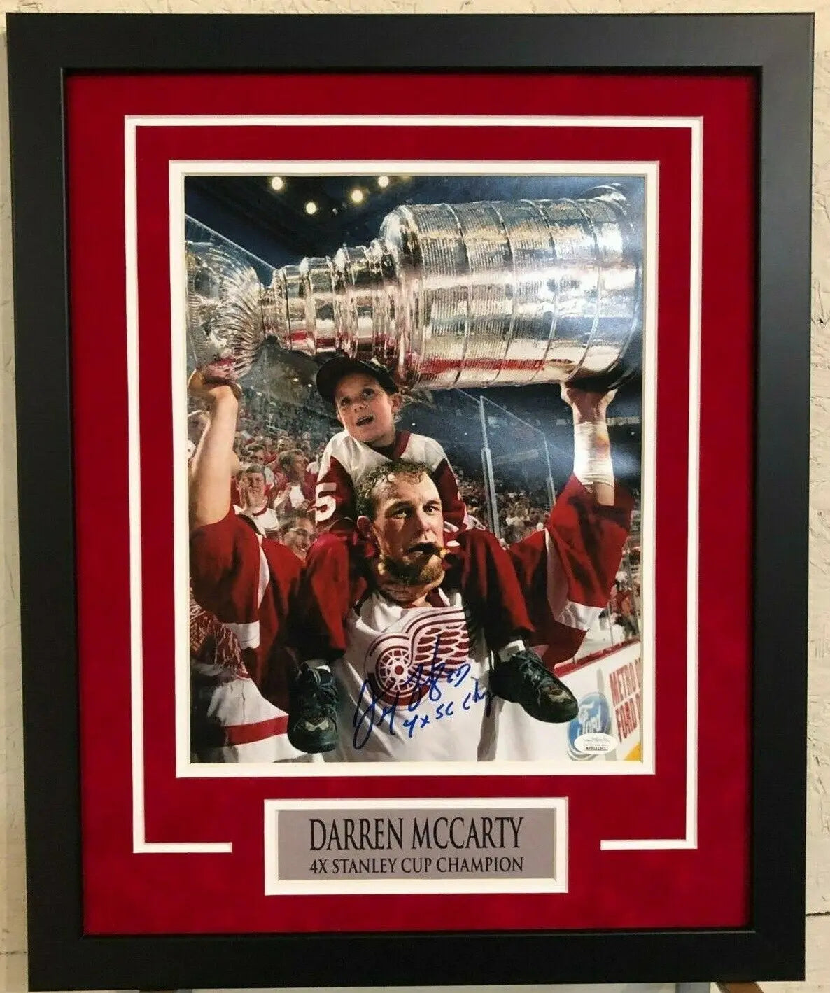 MVP Authentics Framed Darren Mccarty Signed Inscribed Detroit Red Wings 11X14 Photo Jsa Coa 125.10 sports jersey framing , jersey framing