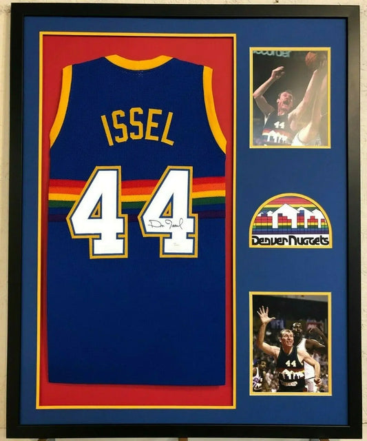 MVP Authentics Framed Denver Nuggets Dan Issel Autographed Signed Jersey Jsa Coa 360 sports jersey framing , jersey framing