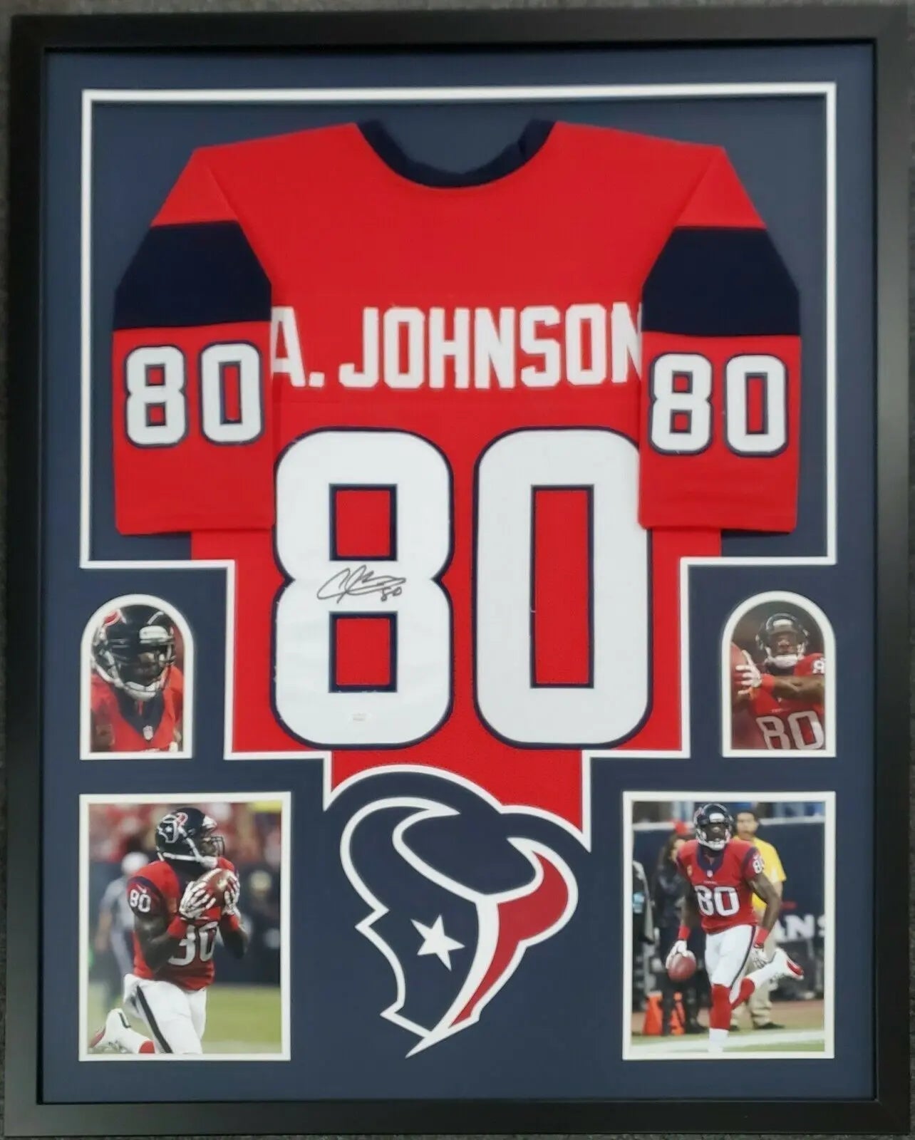 MVP Authentics Framed Houston Texans Andre Johnson Autographed Signed Jersey Jsa Coa 539.10 sports jersey framing , jersey framing