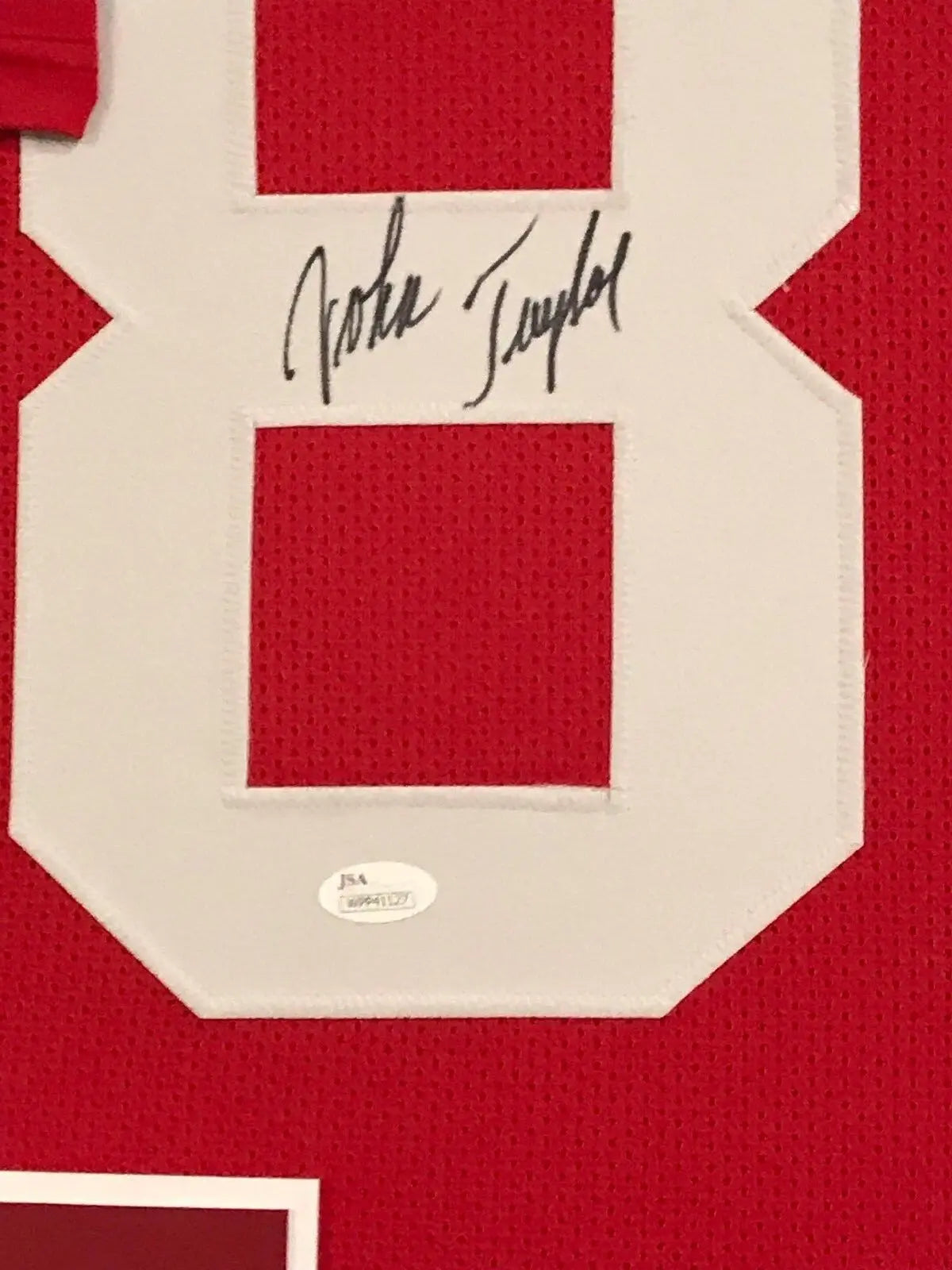 MVP Authentics Framed John Taylor Autographed Signed S.F. 49Ers Jersey Jsa Coa 450 sports jersey framing , jersey framing