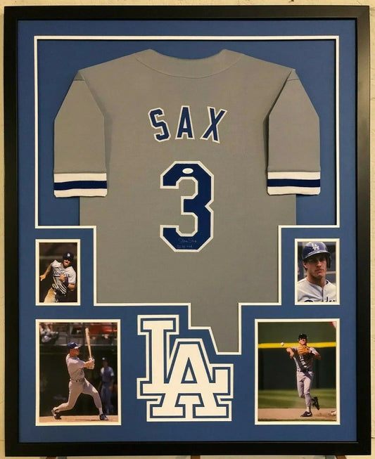 MVP Authentics Framed L.A. Dodgers Steve Sax Autographed Signed Inscribed Jersey Jsa Coa 449.10 sports jersey framing , jersey framing