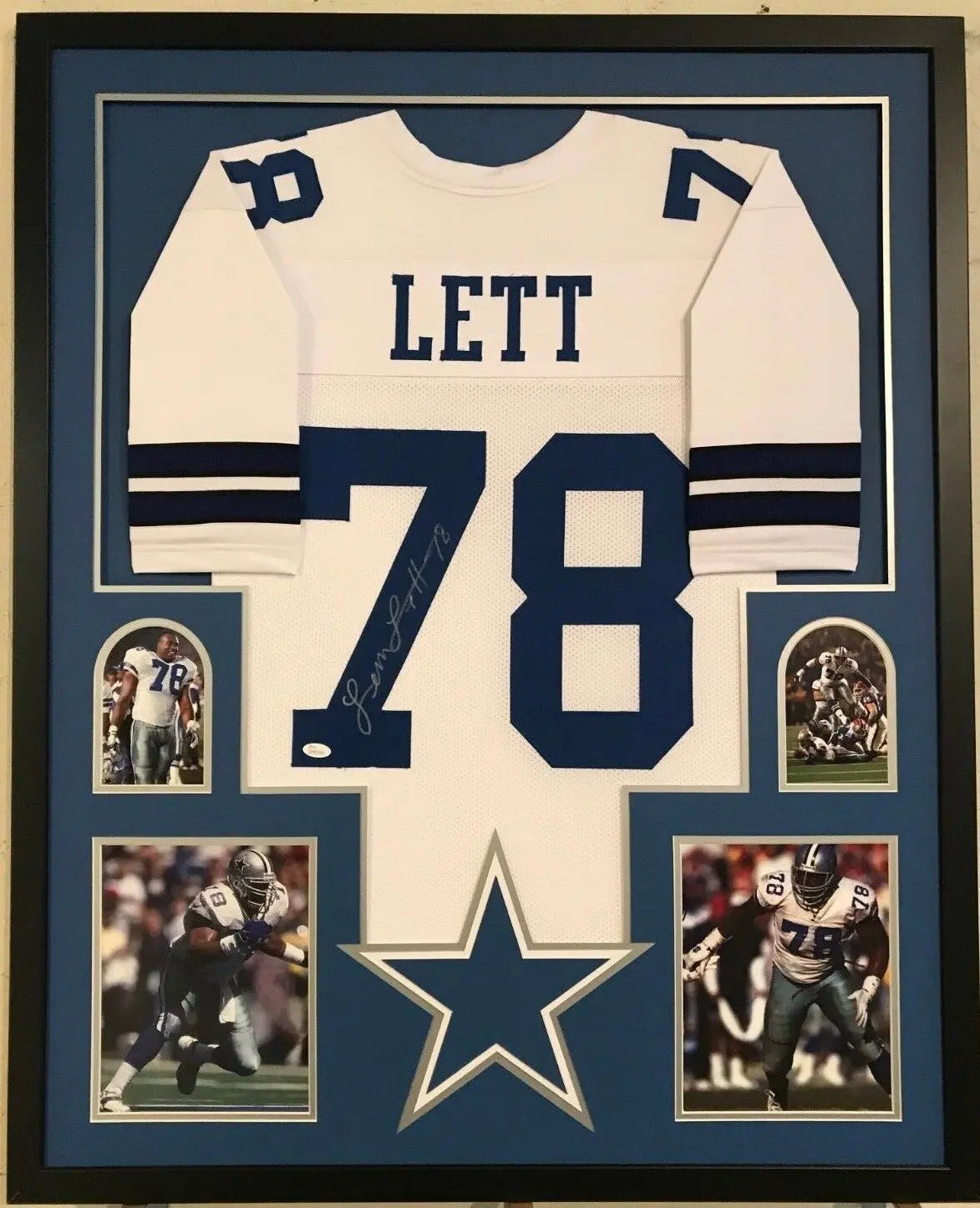 MVP Authentics Framed Leon Lett Autographed Signed Dallas Cowboys Jersey Jsa Coa 450 sports jersey framing , jersey framing