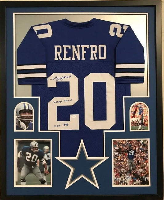 MVP Authentics Framed Mel Renfro Autographed Signed Inscribed Dallas Cowboys Jersey Jsa Coa 405 sports jersey framing , jersey framing