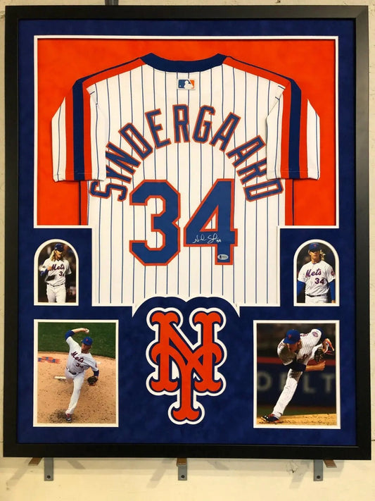MVP Authentics Framed Noah Syndergaard Autographed Signed N.Y. Mets Jersey Beckett Coa 629.10 sports jersey framing , jersey framing