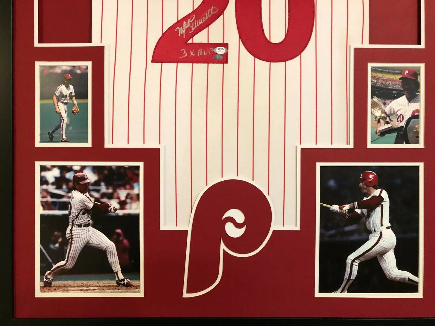 MVP Authentics Framed Philadelphia Phillies Mike Schmidt Autographed Signed Insc Jersey Psa Coa 719.10 sports jersey framing , jersey framing