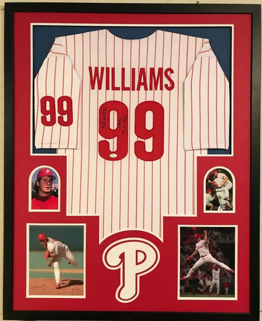 MVP Authentics Framed Philadelphia Phillies Mitch Williams Autographed Signed Jersey Jsa Coa 450 sports jersey framing , jersey framing