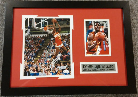 MVP Authentics Framed Signed Autographed Dominique Wilkins Atlanta Hawks 8X10 Photo Jsa Coa 117 sports jersey framing , jersey framing