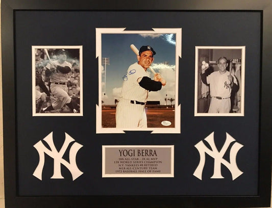 MVP Authentics Framed Signed Yogi Berra New York Yankees 8X10 Photo Jsa Coa 270 sports jersey framing , jersey framing