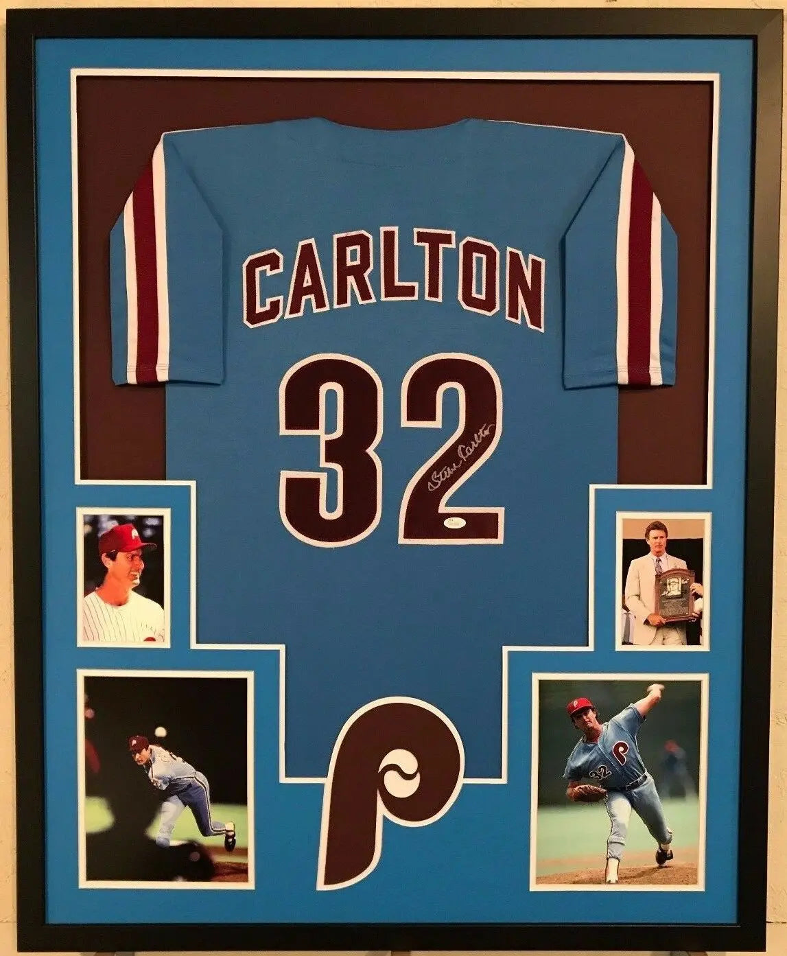 MVP Authentics Framed Steve Carlton Autographed Signed Philadelphia Phillies Jersey Jsa Coa 450 sports jersey framing , jersey framing