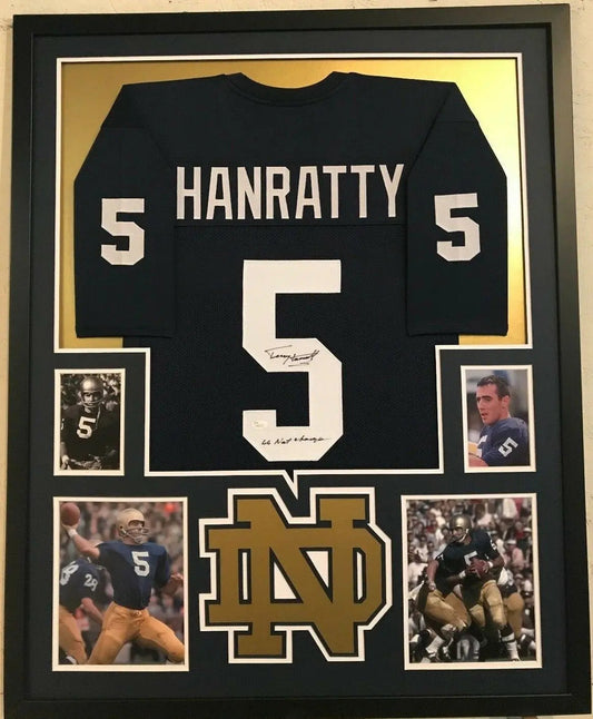 MVP Authentics Framed Terry Hanratty Autographed Signed Inscribed Notre Dame Jersey Jsa Coa 450 sports jersey framing , jersey framing