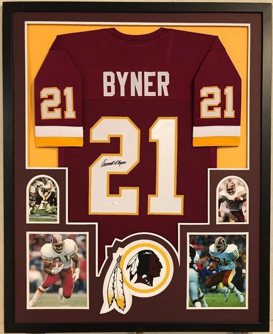 MVP Authentics Framed Washington Football Earnest Byner Autographed Signed Jersey Jsa Coa 449.10 sports jersey framing , jersey framing