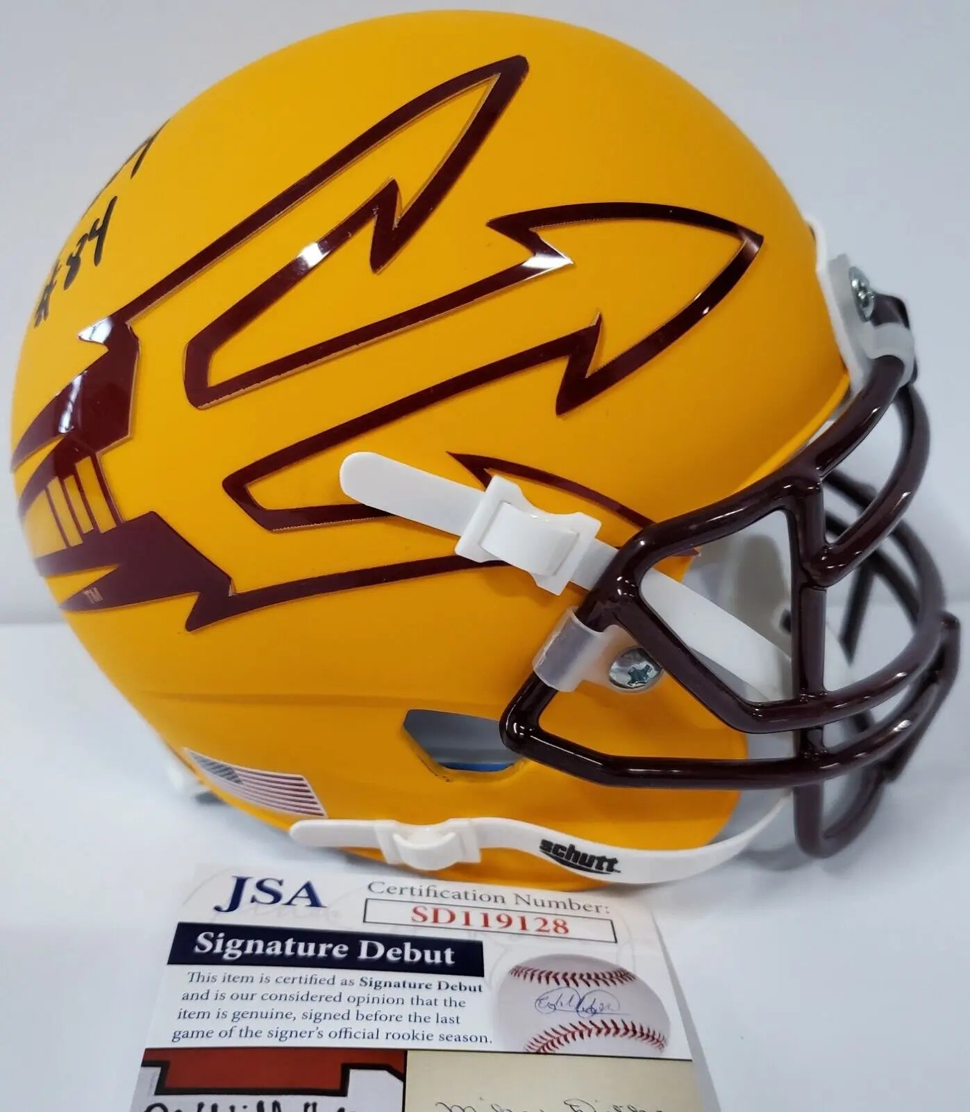 MVP Authentics Frank Darby Autographed Signed Arizona State Sun Devils Mini Helmet Jsa Coa 107.10 sports jersey framing , jersey framing