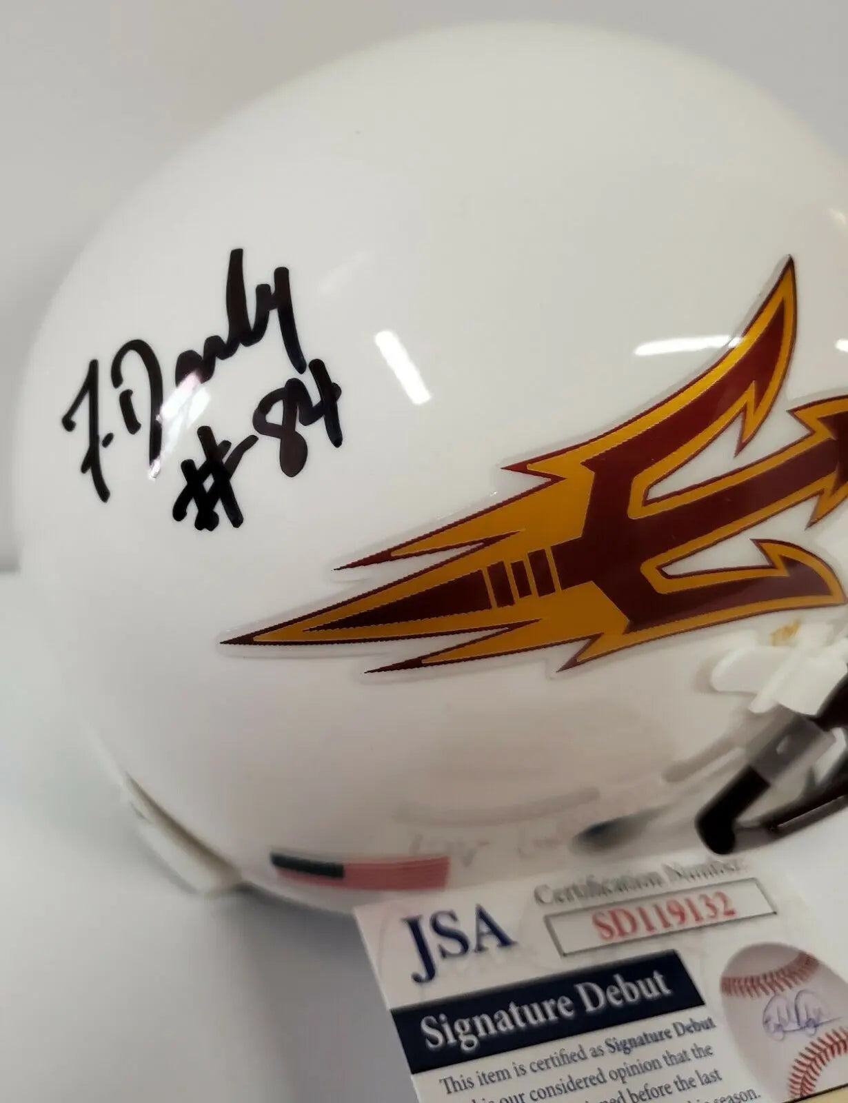 MVP Authentics Frank Darby Autographed Signed Arizona State Sun Devils Mini Helmet Jsa Coa 80.10 sports jersey framing , jersey framing