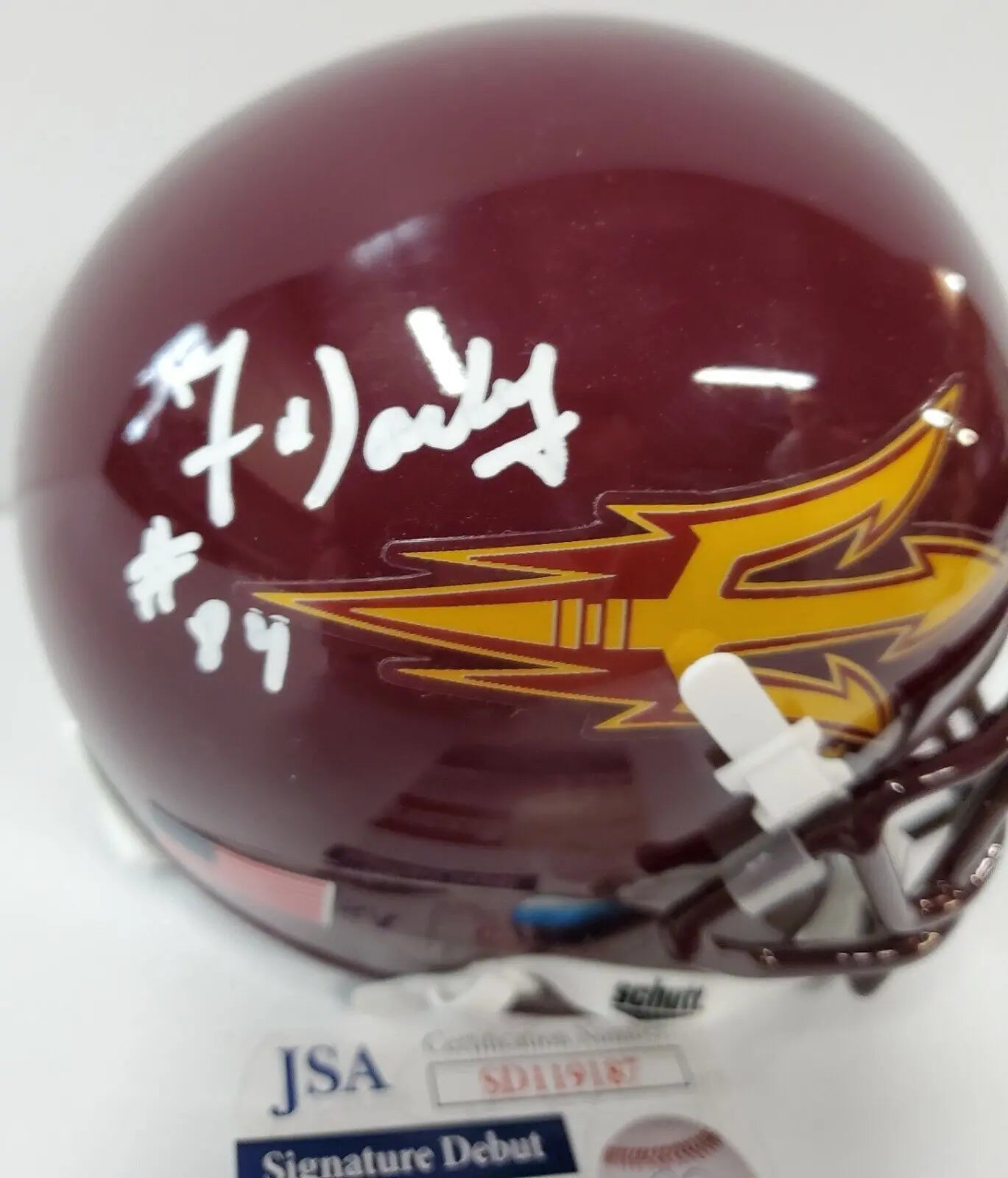 MVP Authentics Frank Darby Autographed Signed Arizona State Sun Devils Mini Helmet Jsa Coa 80.10 sports jersey framing , jersey framing
