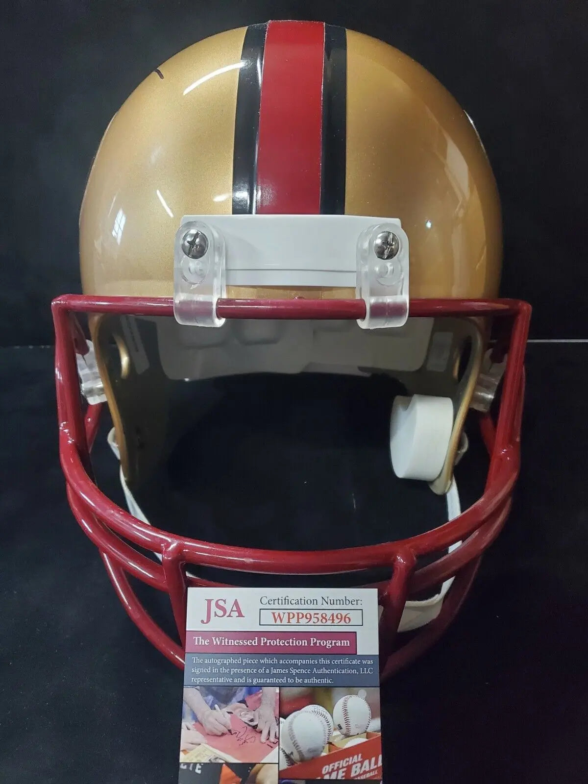 MVP Authentics Frank Gore Signed S.F. 49Ers Full Size Replica Helmet Jsa Coa 206.10 sports jersey framing , jersey framing