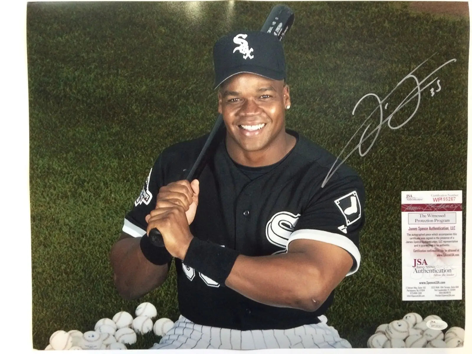 MVP Authentics Frank Thomas Autographed Signed Chicago White Sox 16X20 Photo Jsa Coa 89.10 sports jersey framing , jersey framing