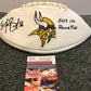 MVP Authentics Garrett Bradbury Autographed Signed Insc Minnesota Vikings Logo Football Jsa Coa 98.10 sports jersey framing , jersey framing