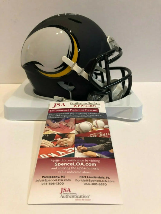 MVP Authentics Garrett Bradbury Autographed Signed Minnesota Vikings Amp Mini Helmet Jsa Coa 98.10 sports jersey framing , jersey framing
