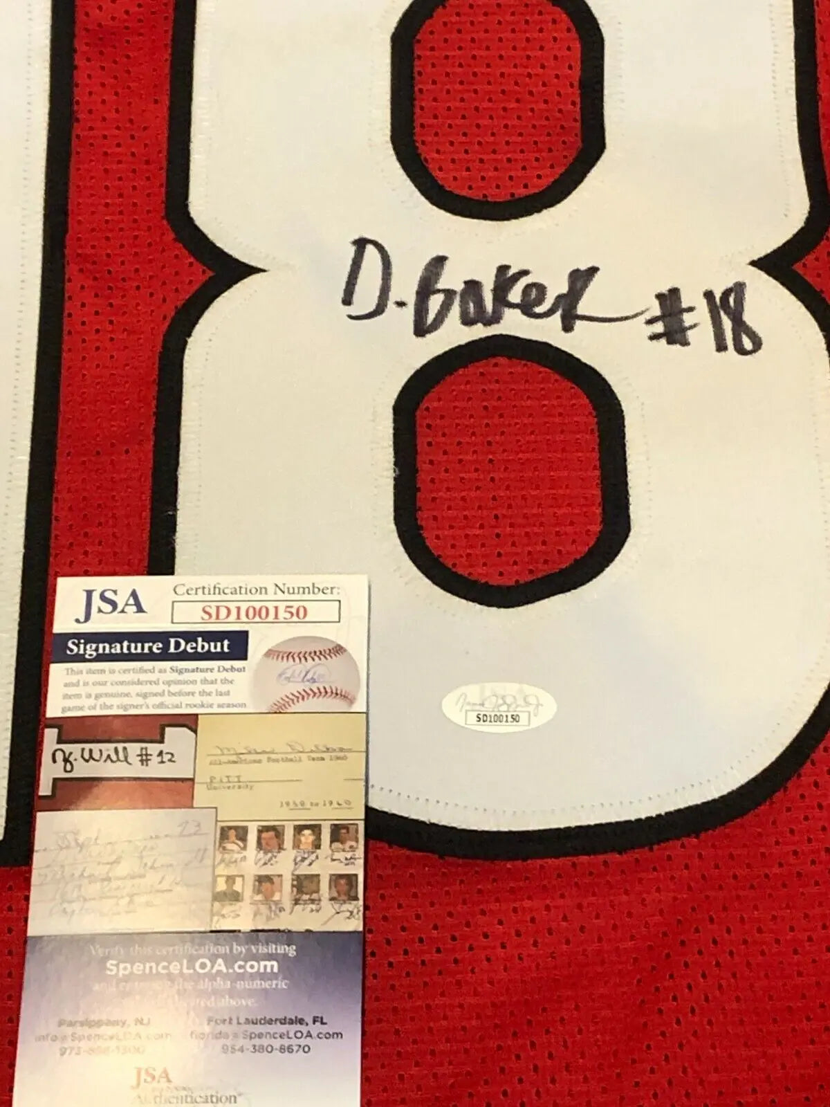 MVP Authentics Georgia Bulldogs Deandre Baker Autographed Signed Jersey Jsa Coa 107.10 sports jersey framing , jersey framing