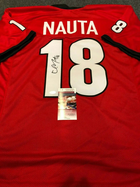 MVP Authentics Georgia Bulldogs Isaac Nauta Autographed Signed Jersey Jsa Coa 107.10 sports jersey framing , jersey framing