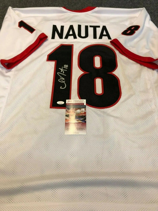 MVP Authentics Georgia Bulldogs Isaac Nauta Autographed Signed Jersey Jsa Coa 107.10 sports jersey framing , jersey framing