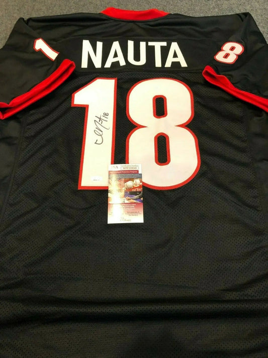 MVP Authentics Georgia Bulldogs Isaac Nauta Autographed Signed Jersey Jsa Coa 107.10 sports jersey framing , jersey framing