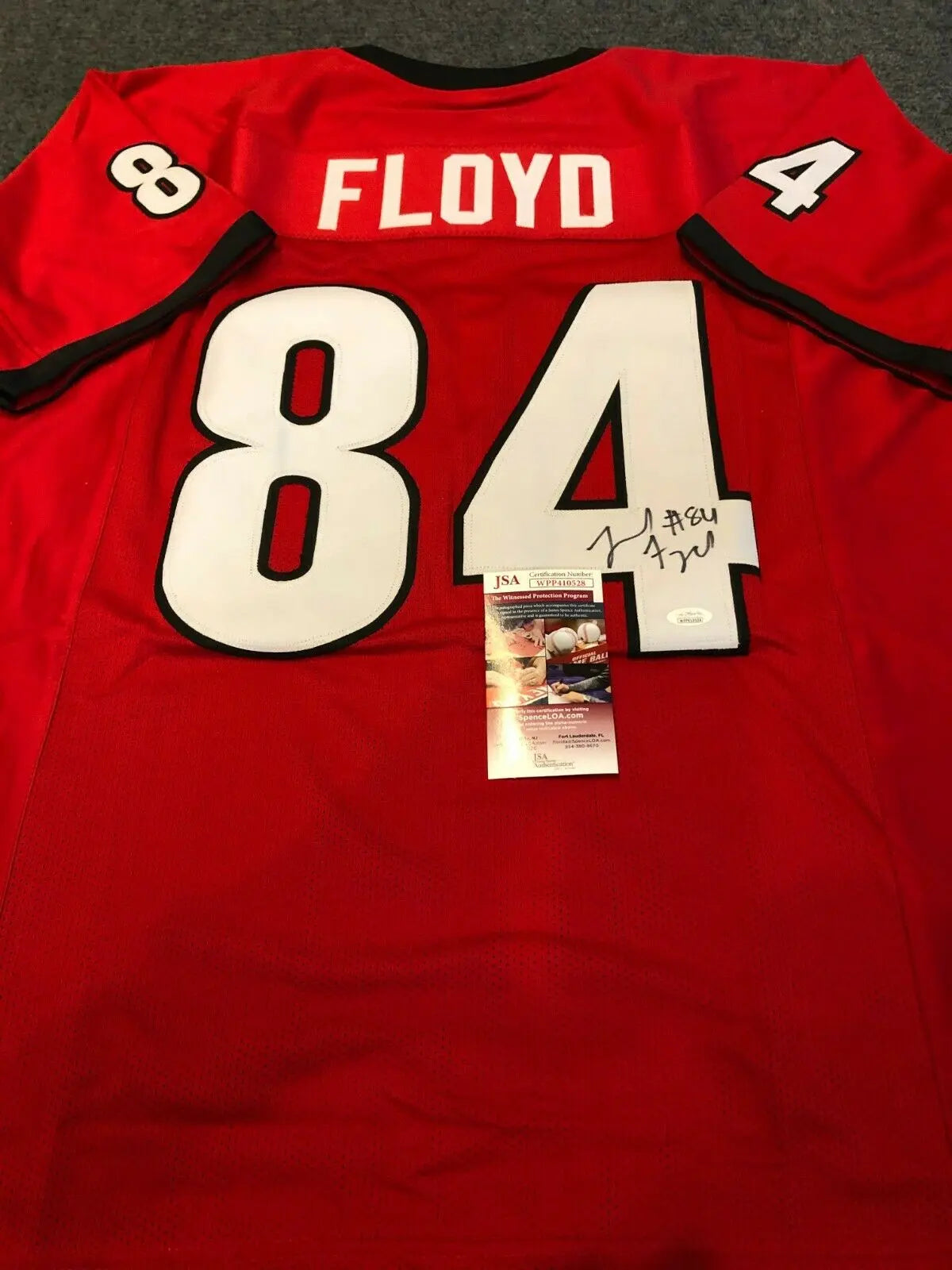 MVP Authentics Georgia Bulldogs Leonard Floyd Autographed Signed Jersey Jsa Coa 107.10 sports jersey framing , jersey framing