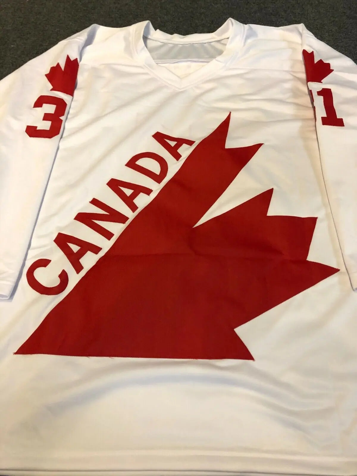 MVP Authentics Gerry Cheevers Autographed Signed Inscribed Canada Jersey Jsa Coa 143.10 sports jersey framing , jersey framing