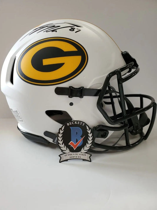 MVP Authentics Green Bay Packers Jordy Nelson Signed Full Size Lunar Auth Helmet Beckett Coa 674.10 sports jersey framing , jersey framing