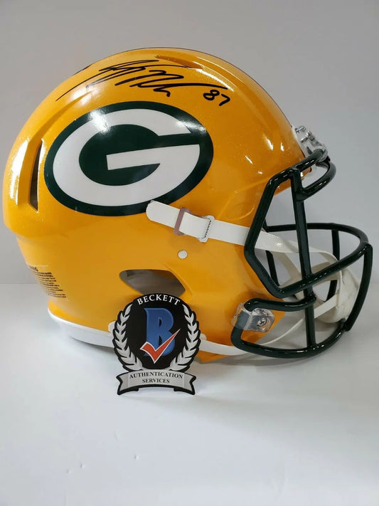 MVP Authentics Green Bay Packers Jordy Nelson Signed Full Size Speed Auth Helmet Beckett Coa 656.10 sports jersey framing , jersey framing