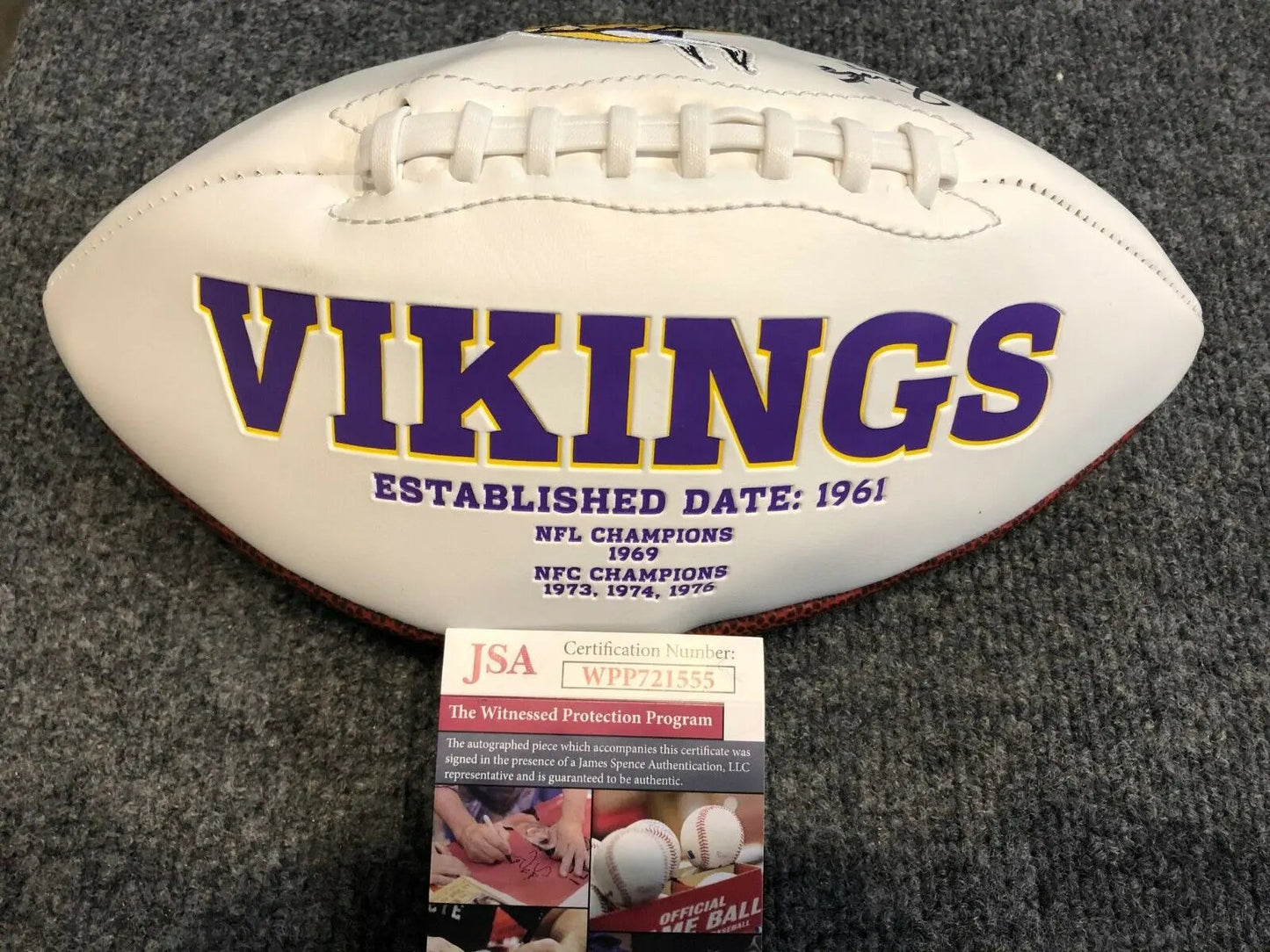 MVP Authentics Irv Smith Jr Autographed Signed Minnesota Vikings Logo Football Jsa Coa 80.10 sports jersey framing , jersey framing