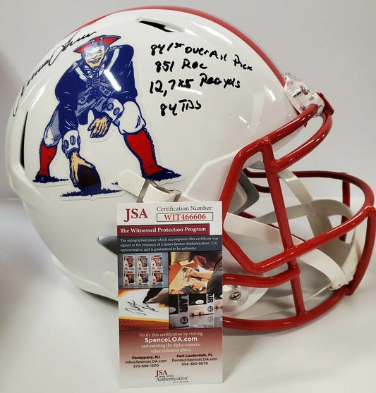 MVP Authentics Irving Fryar New England Patriots Full Size Throwback Replica Helmet Jsa Coa 269.10 sports jersey framing , jersey framing