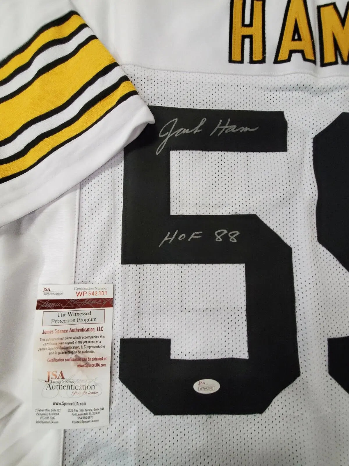 Jack Ham Autographed Signed Inscribed Pittsburgh Steelers Stat Jersey – MVP  Authentics