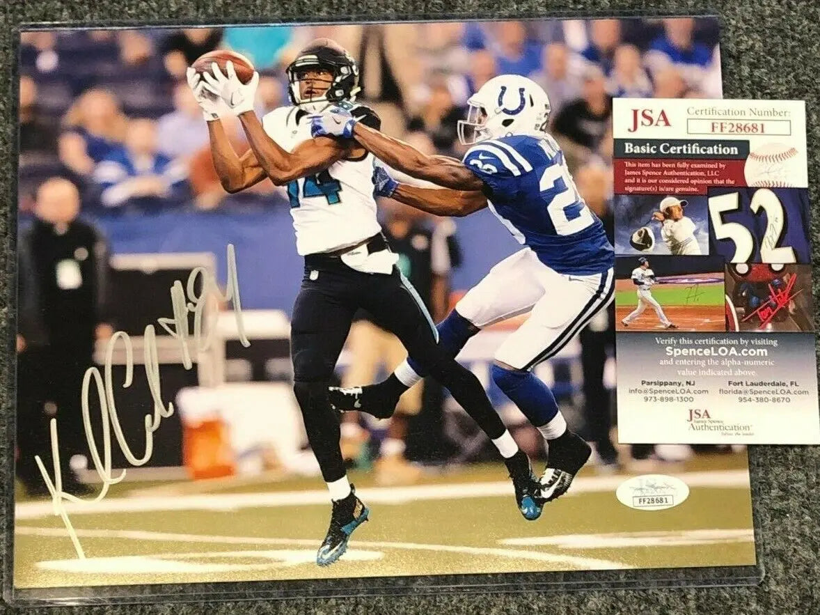 MVP Authentics Jacksonville Jaguars Keelan Cole Autographed Signed 8X10 Photo Jsa  Coa 35.10 sports jersey framing , jersey framing