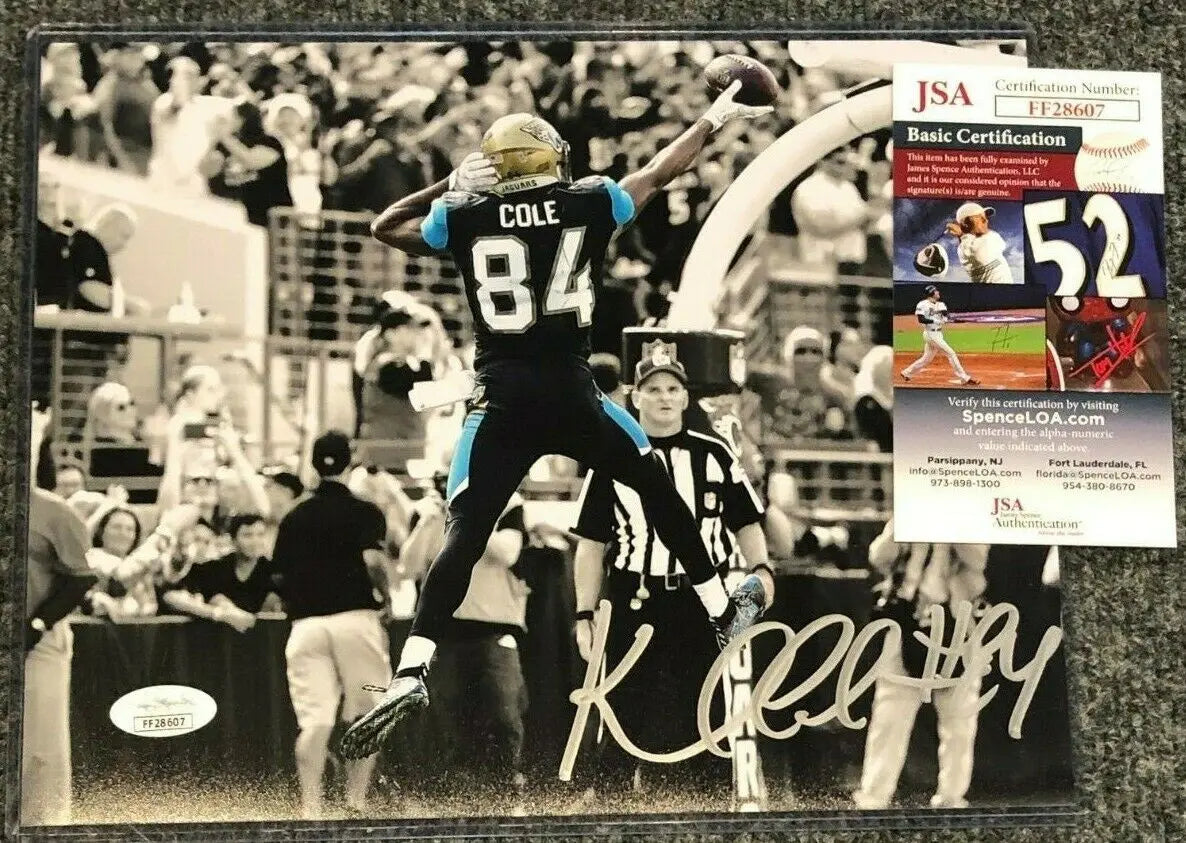 MVP Authentics Jacksonville Jaguars Keelan Cole Autographed Signed 8X10 Photo Jsa  Coa 35.10 sports jersey framing , jersey framing