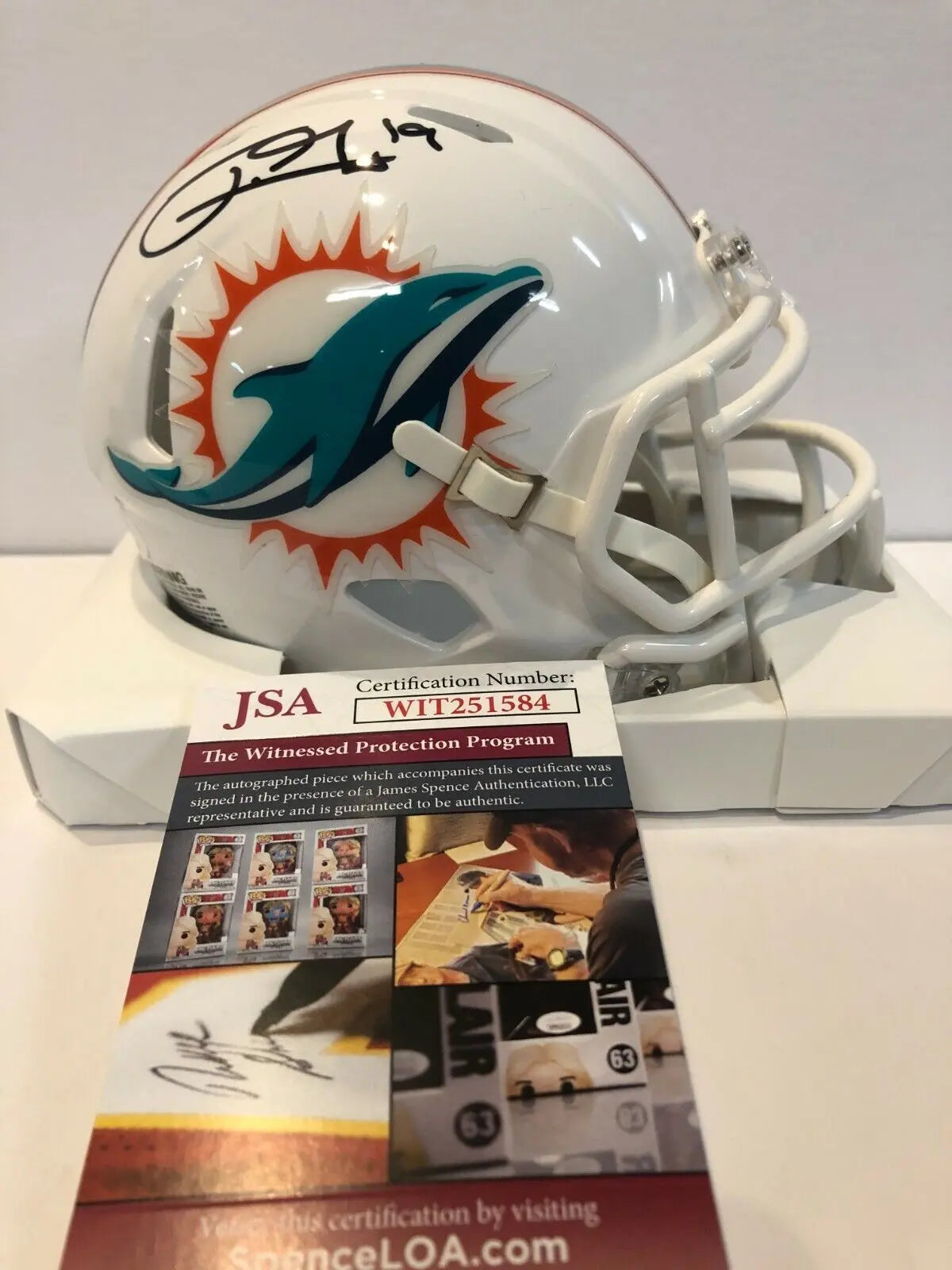 MVP Authentics Jakeem Grant Autographed Signed Miami Dolphins Mini Helmet Jsa Coa 80.10 sports jersey framing , jersey framing