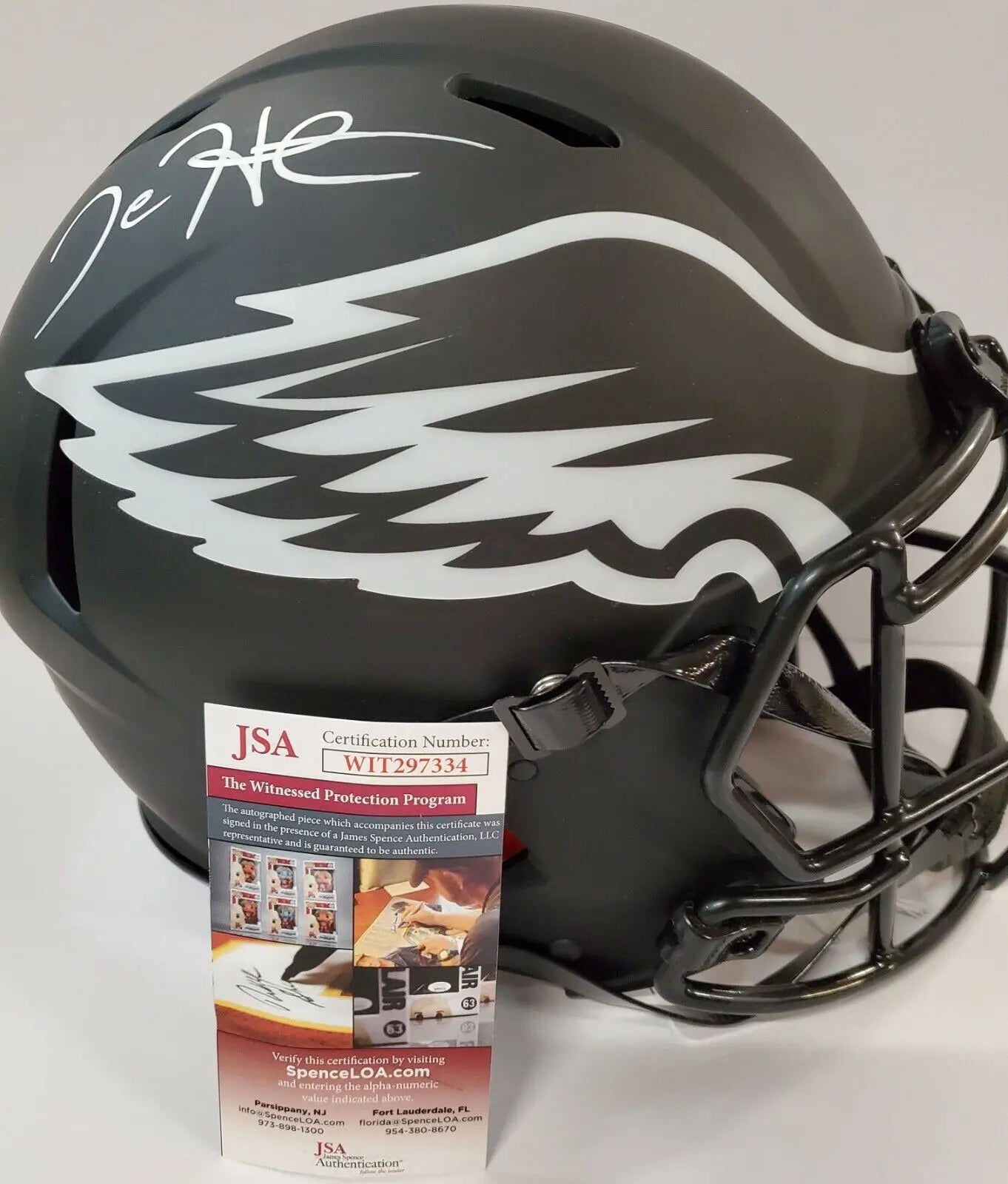 MVP Authentics Jalen Hurts Signed Philadelphia Eagle Full Size Eclipse Authentic Helmet Jsa Coa 539.10 sports jersey framing , jersey framing