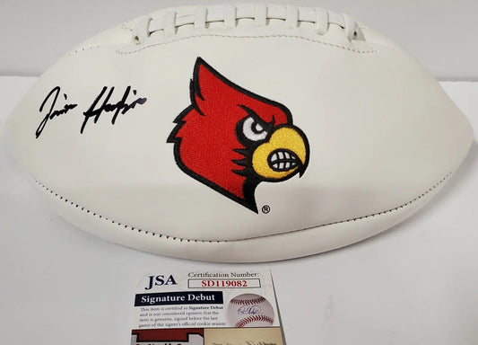 MVP Authentics Javian Hawkins Autographed Louisville Cardinals Logo Football Jsa  Coa 116.10 sports jersey framing , jersey framing